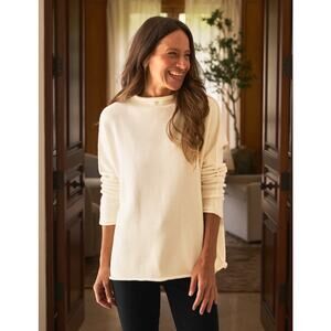 Frank & Eileen Monterey rolled funnel neck cream sweater size S